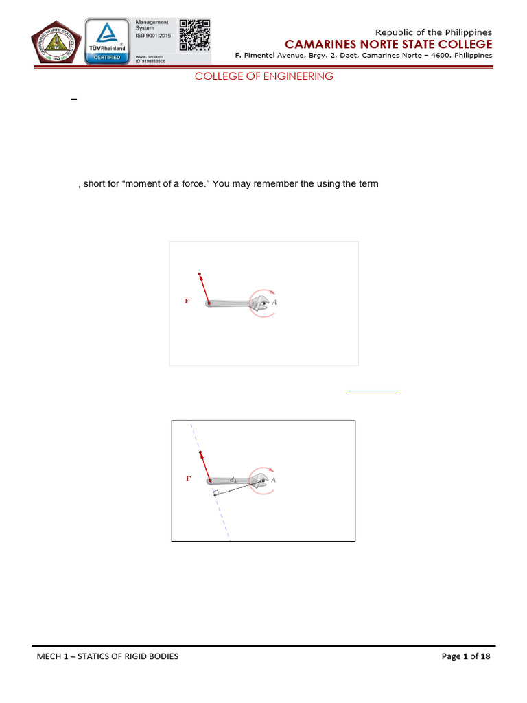 Understanding Moments in Statics | PDF | Euclidean Vector | Rotation