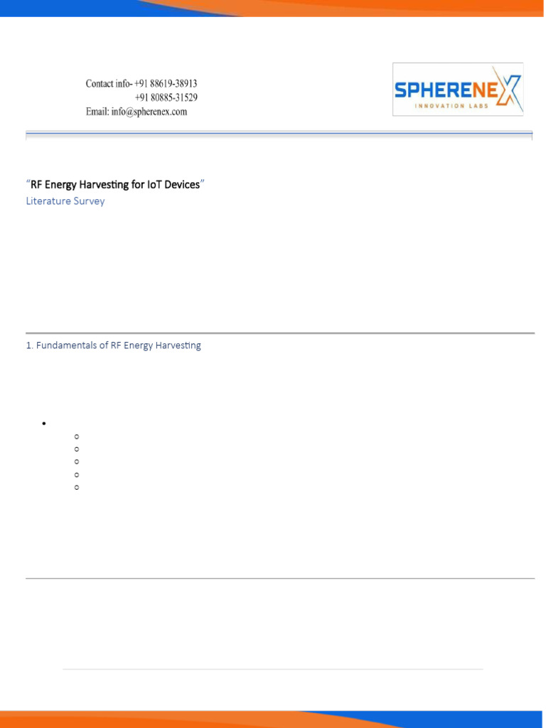 RF Energy Harvesting for IoT Devices Survey | PDF | Energy Harvesting ...