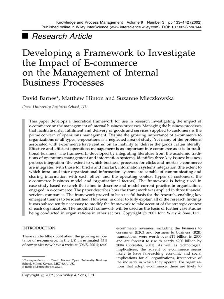 E-commerce Impact on Business Processes | PDF | E Commerce | Insurance