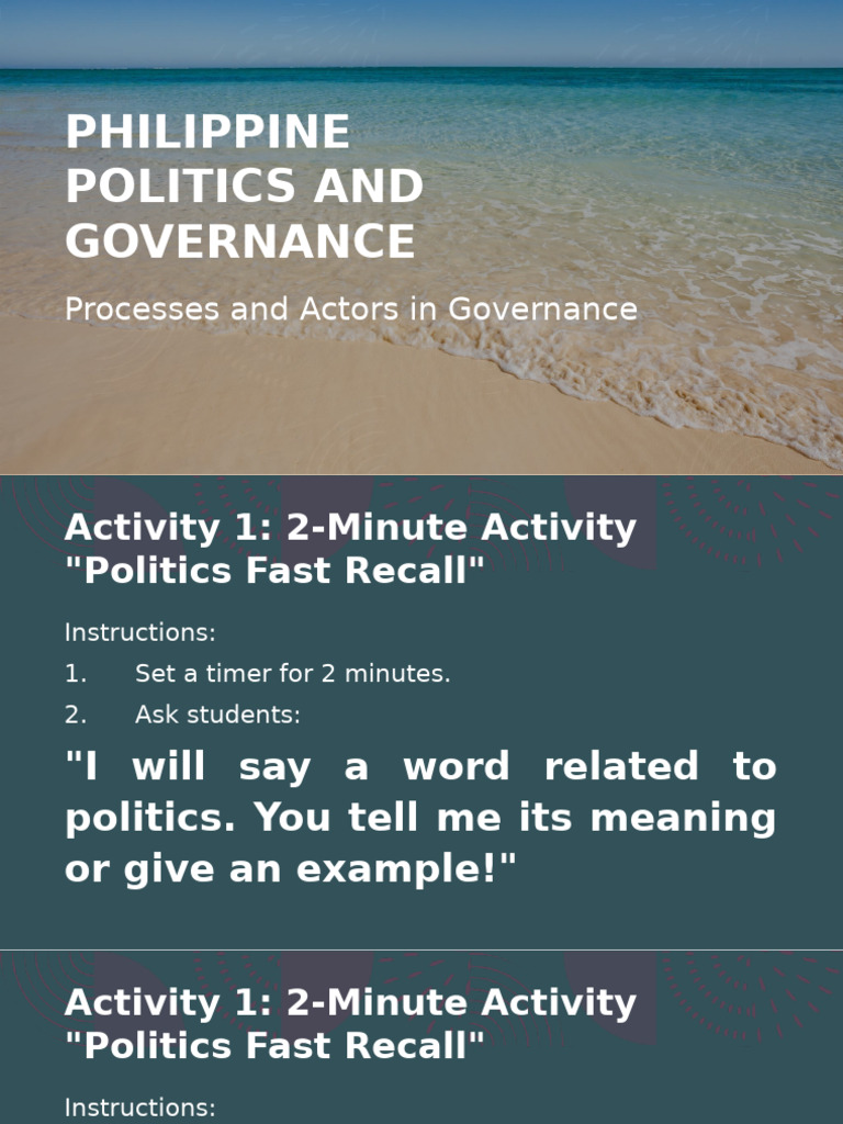 Philippine Politics and Governance Overview | PDF | Governance ...