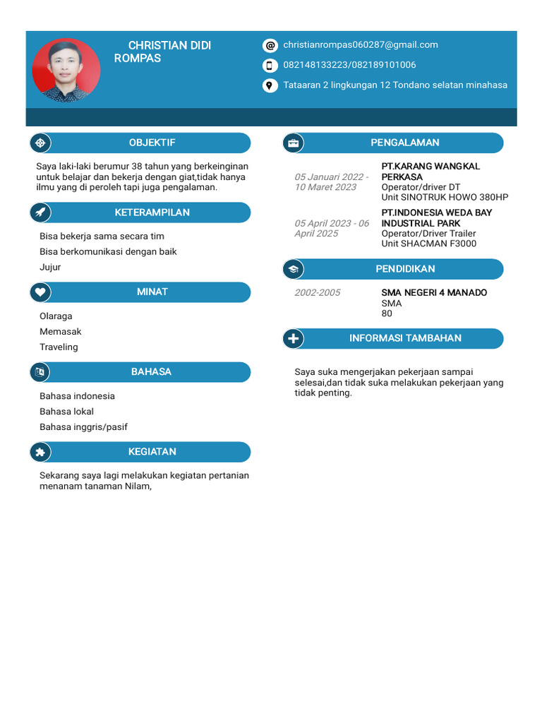 Profil Profesional Christian Rompas | PDF