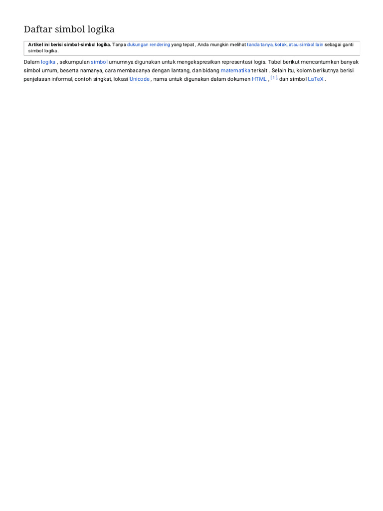Simbol Logika dan Penjelasannya | PDF