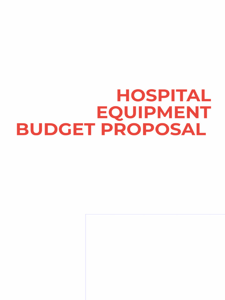 Hospital Equipment Budget Proposal Template | PDF