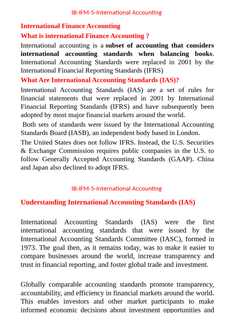 IB IFM 5 International Accounting | PDF | International Financial ...