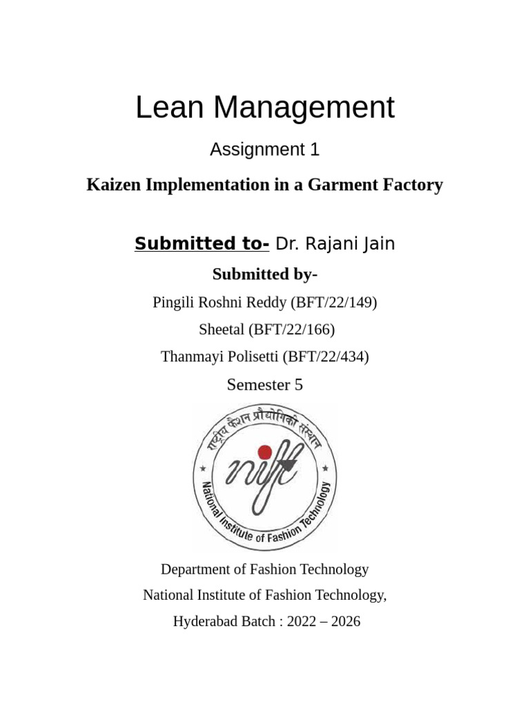 Kaizen in Garment Manufacturing: Lean Strategies | PDF | Lean ...