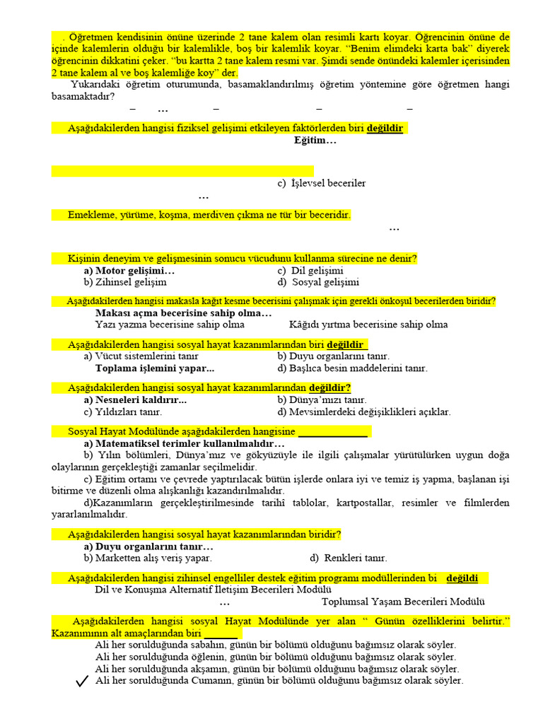 Uzman Öğretici Sorular 2 | PDF