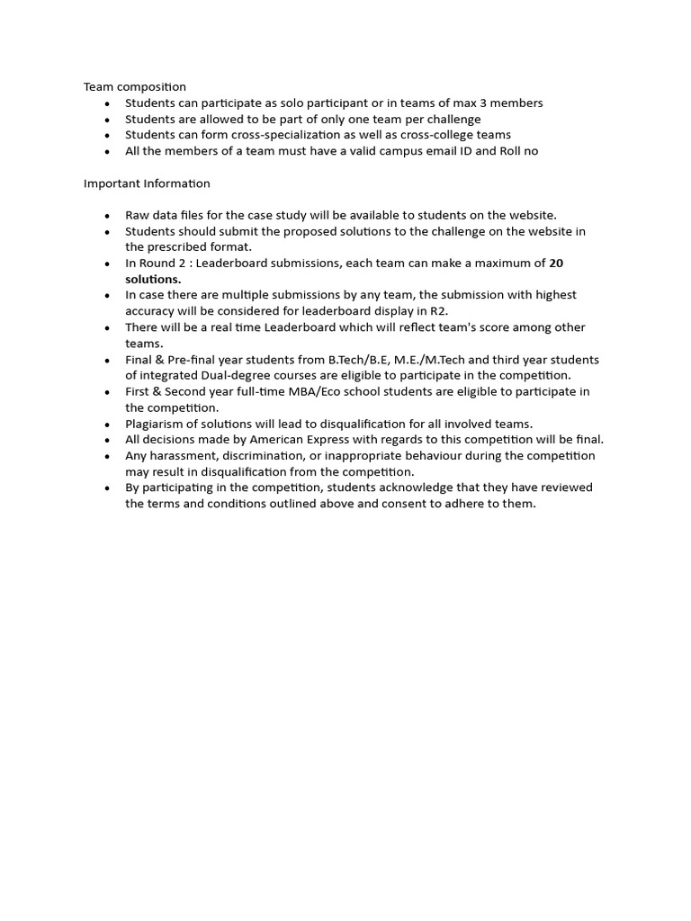 Student Team Competition Guidelines | PDF