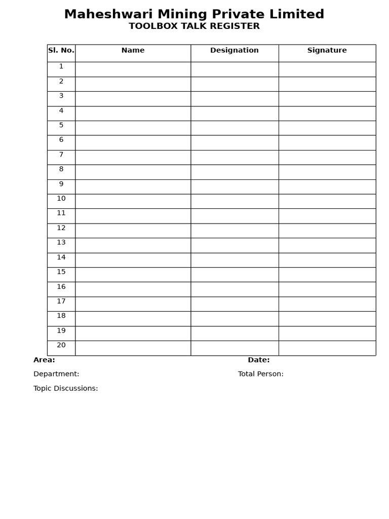 TBT Register | PDF