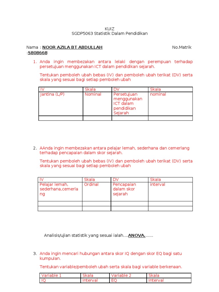 Kuiz Statistik Pdf