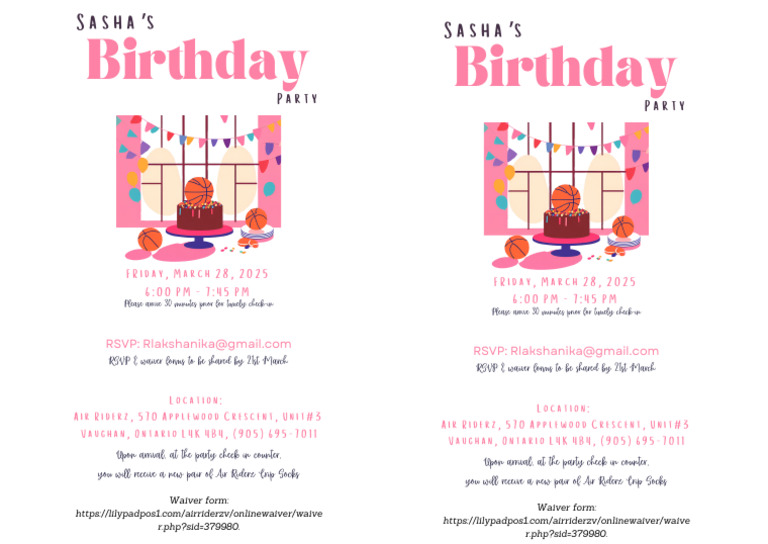 Sasha's Birthday Party at Air Riderz | PDF