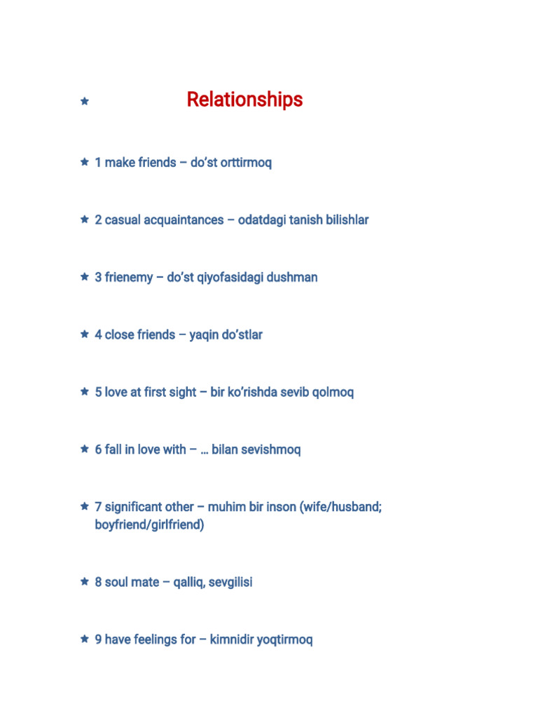 Relationships | PDF