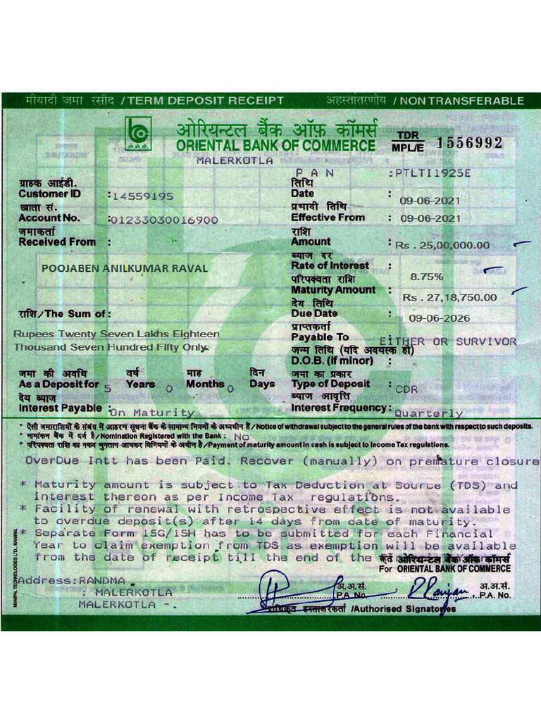 Fixed Deposit | PDF