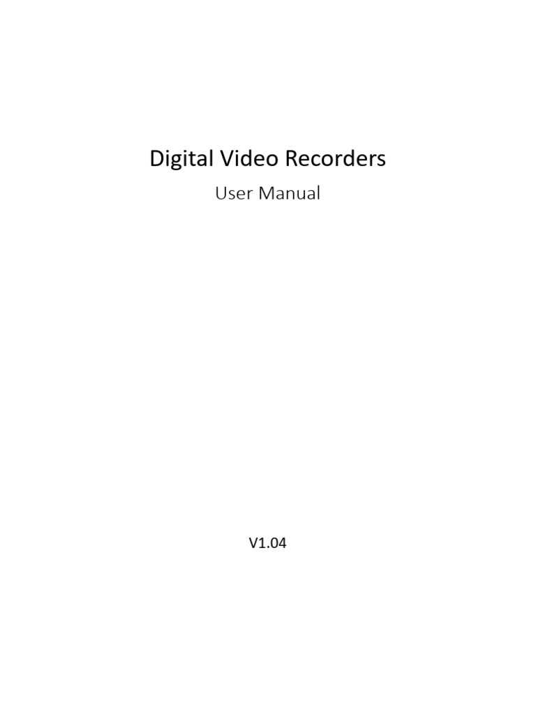 UNV-Digital Video Recorders User Manual | PDF | Digital Video Recorder ...
