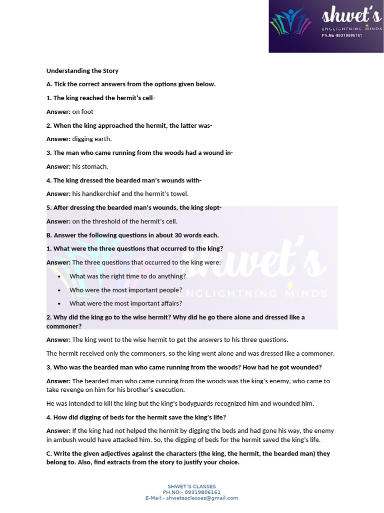 Three Questions Q A.docx1 | PDF | Knowledge