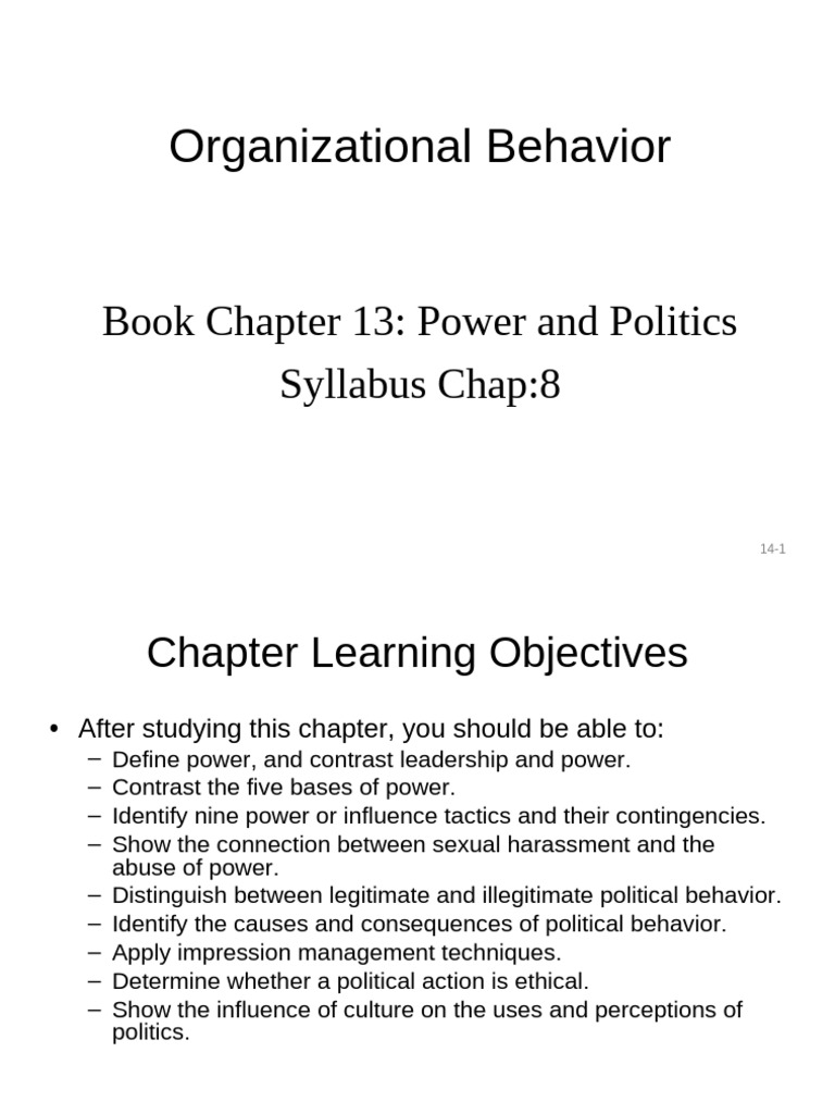 Power and Politics in Organizations | PDF | Power (Social And Political ...