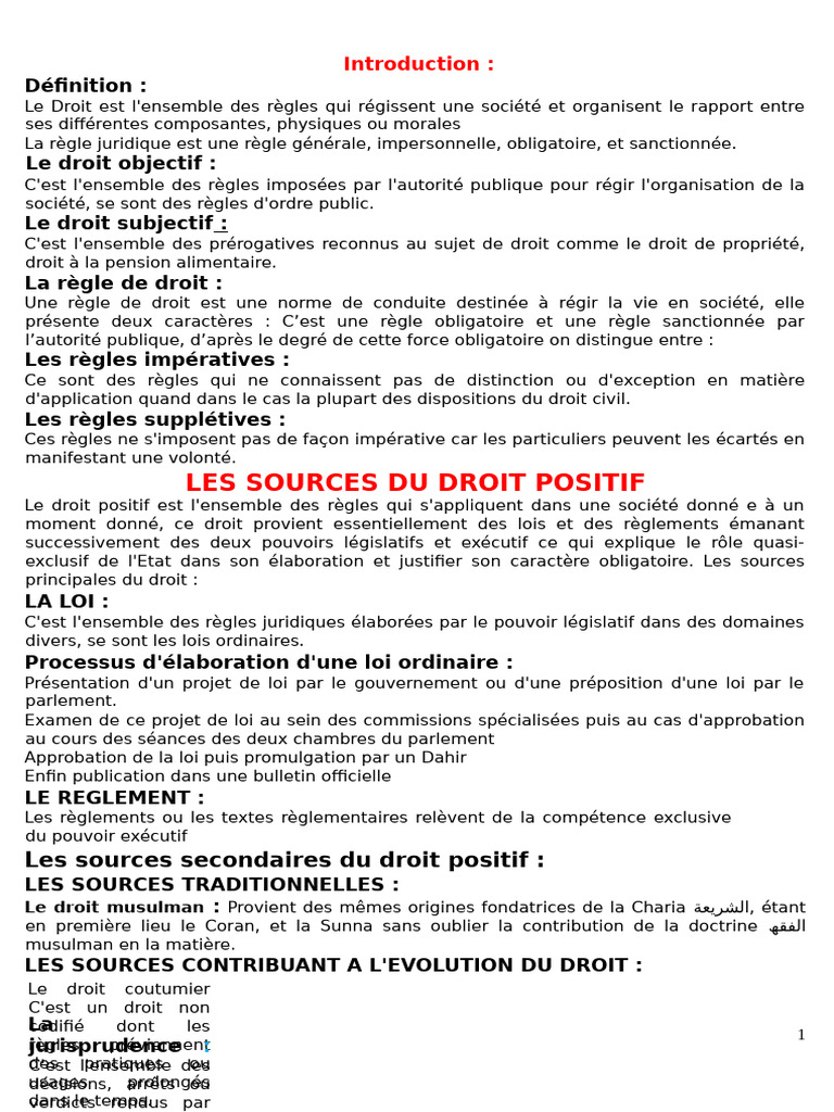 Comprendre le Droit et ses Sources | PDF | Compétence | Loi