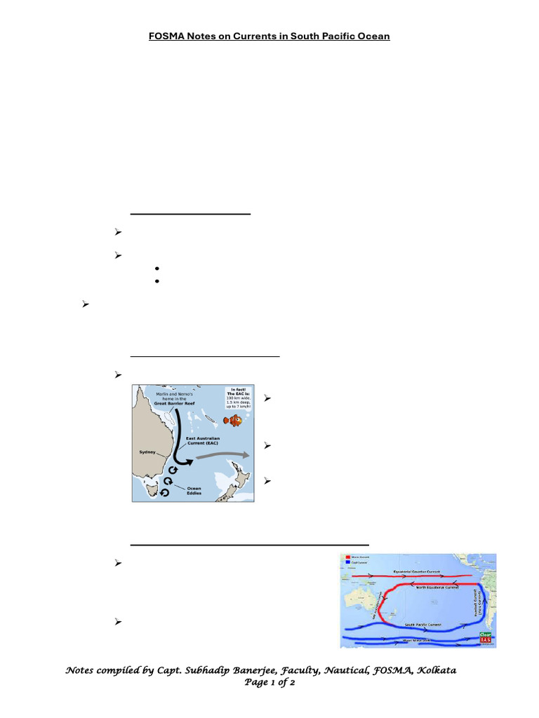 South Pacific Ocean Currents Overview | PDF | Pacific Ocean | Physical