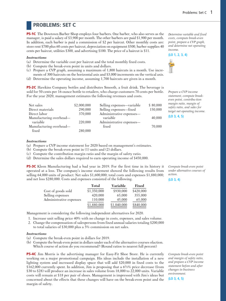 Cost Volume Profit Problem Set C | PDF | Economies | Financial Accounting