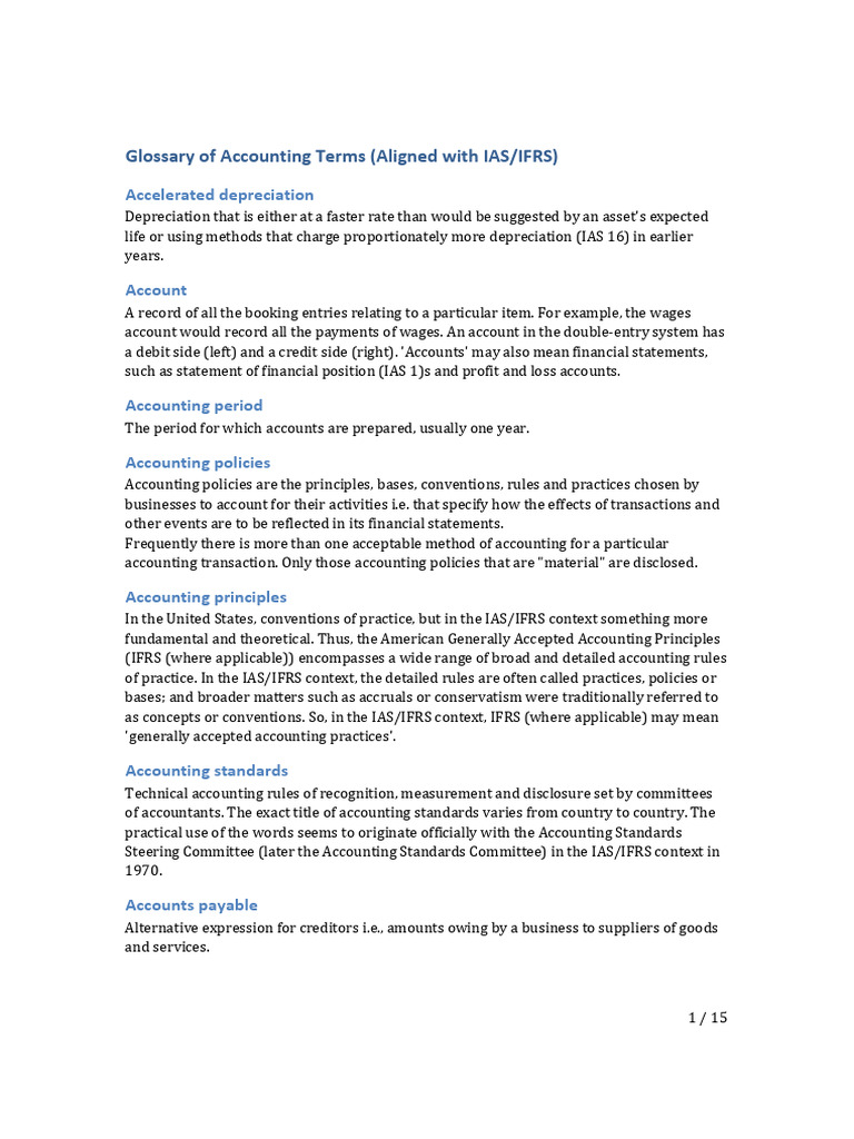 Glossary of Accounting Terms | PDF | Dividend | Income Statement