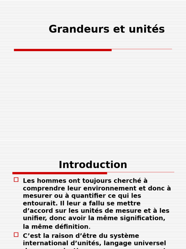 Grandeurs et unités du système SI | PDF | Système international d ...