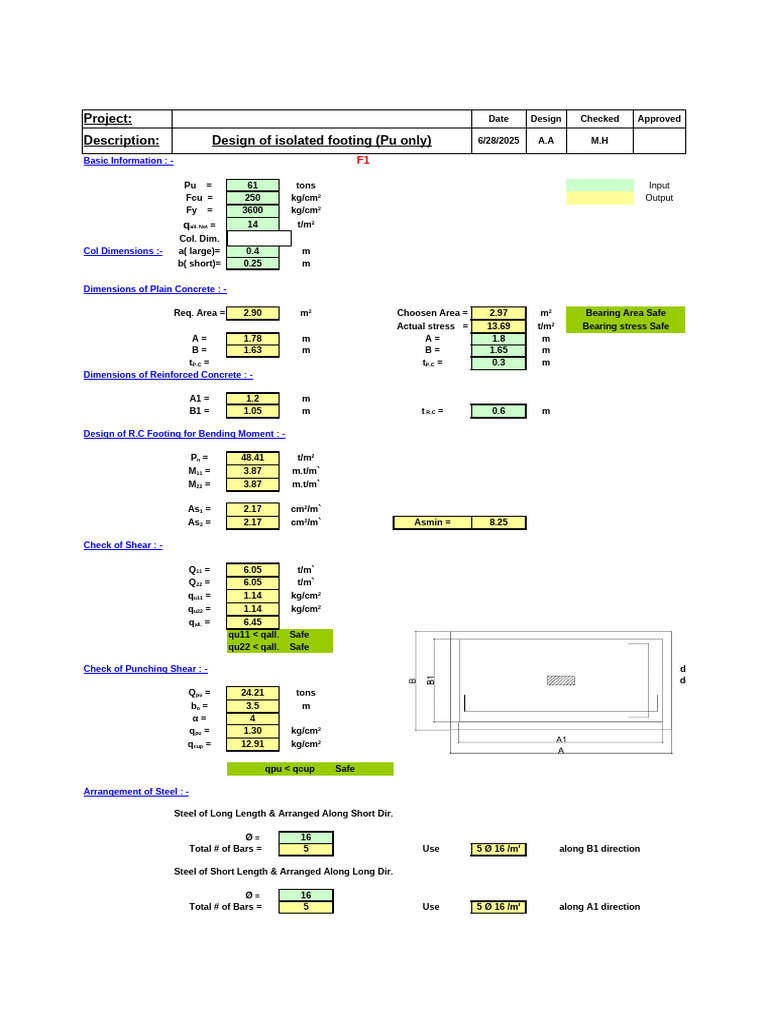 Isolated Footing Design Calculations | PDF | Mechanical Engineering ...
