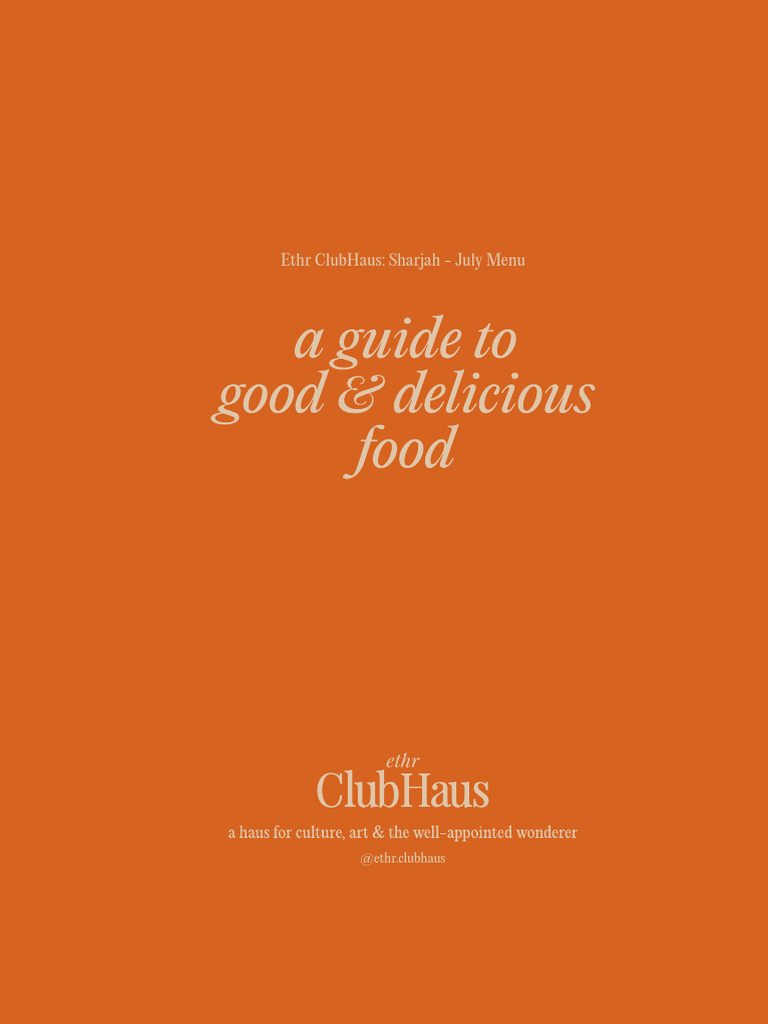 ClubHaus - July Menu (Sharjah) | PDF | Drink | Foods