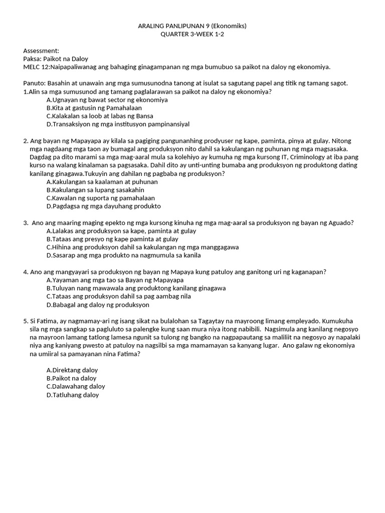 Assessment | PDF