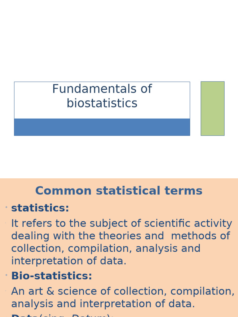 Biostatistics Basics: Data Types & Presentation | PDF | Normal ...