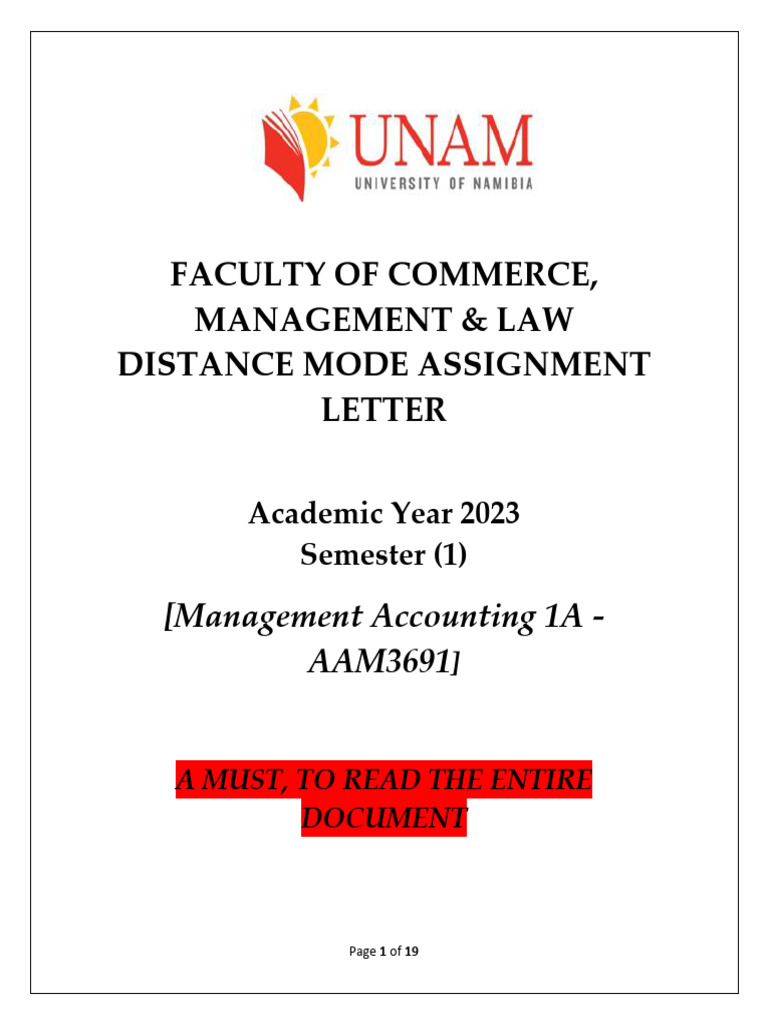 2023 Distance Mode Assignment Guide | PDF | Cost Of Goods Sold | Cost