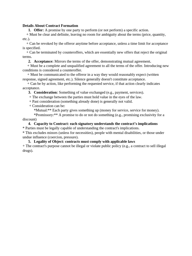 Essentials of Contract Formation | PDF