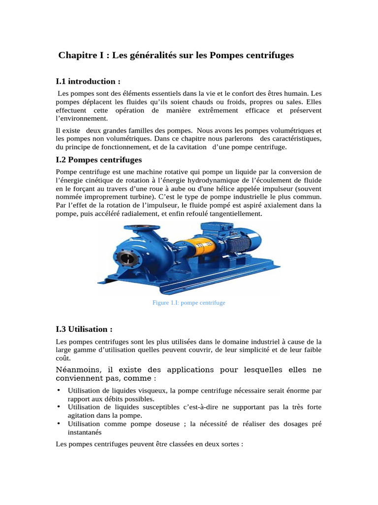 Généralités sur les pompes centrifuges | PDF | Pompe | Pression