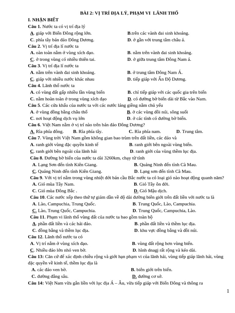 Đl12 - TL Ôn Thi TNTHPT | PDF