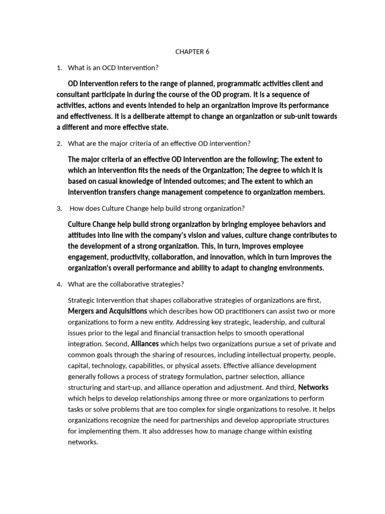 Effective OD Interventions Explained | PDF | Strategic Management ...