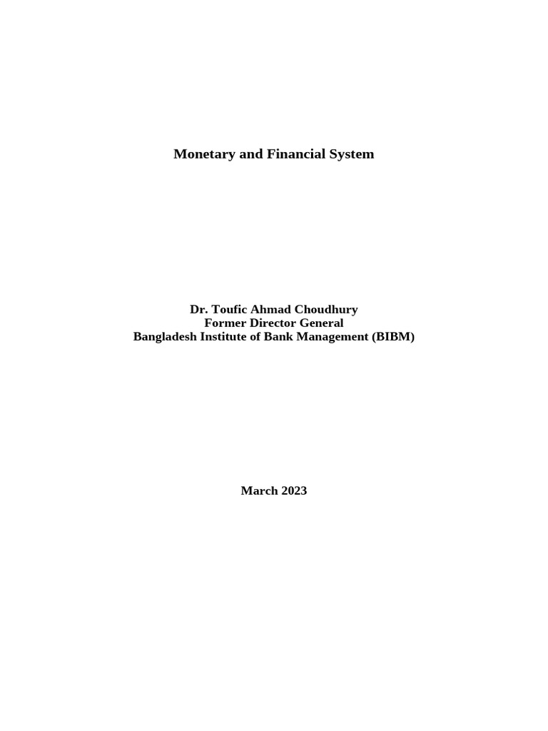 Bangladesh Monetary and Financial System Guide | PDF | Money | Money Supply