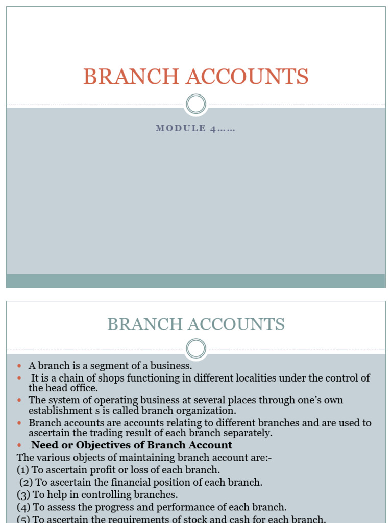 Understanding Branch Accounting | PDF | Expense | Banks