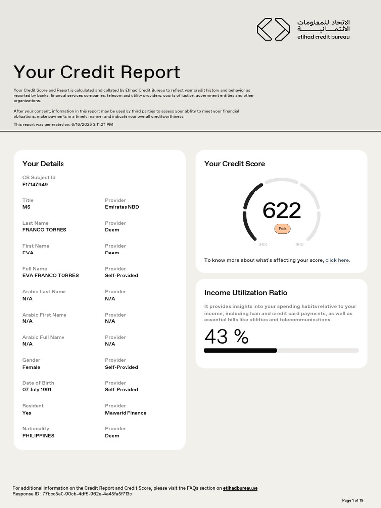 Credit Report Overview for Aafaq Users | PDF | Credit | Finance & Money ...