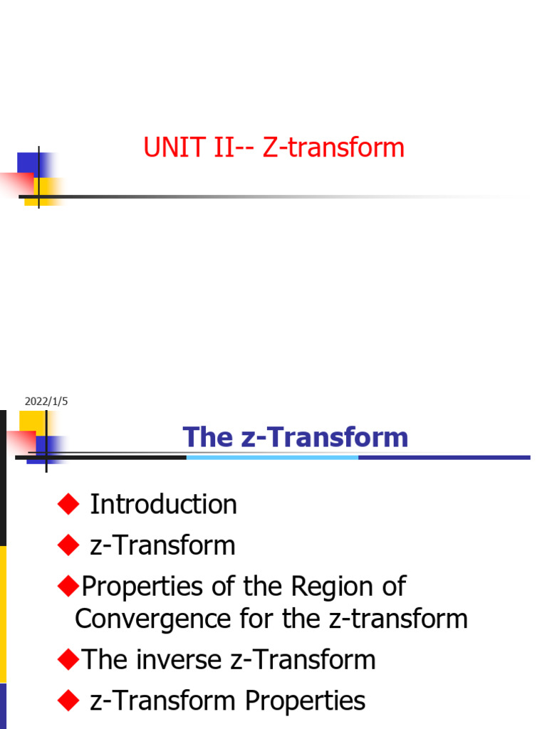 Z-Transform: Concepts and Properties | PDF | Laplace Transform ...