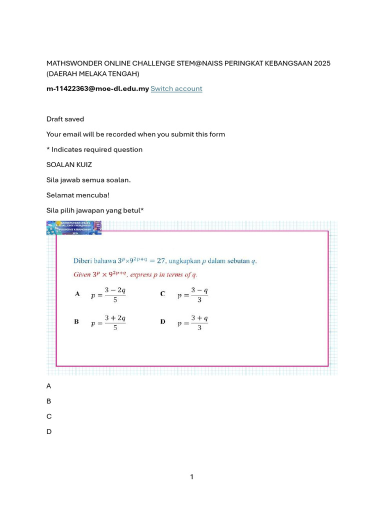 Tantangan Online Mathswonder 2025 | PDF