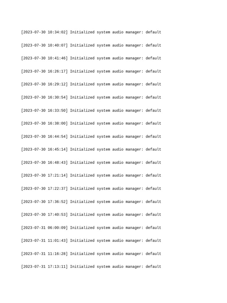 System Audio Manager Logs | PDF