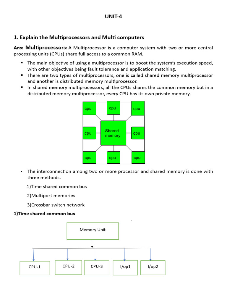 Multiprocessors vs Multicomputers Explained | PDF | Cpu Cache ...