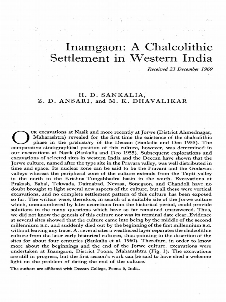 Chalcolithic Settelment | PDF | Pottery