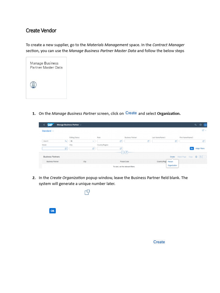 Create Vendor and Material in SAP | PDF | Accounts Payable | Supply ...