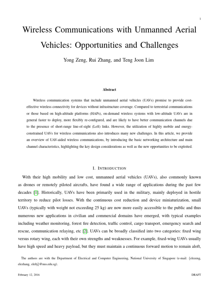 UAV Wireless Communication Overview | PDF | Mimo | Unmanned Aerial Vehicle