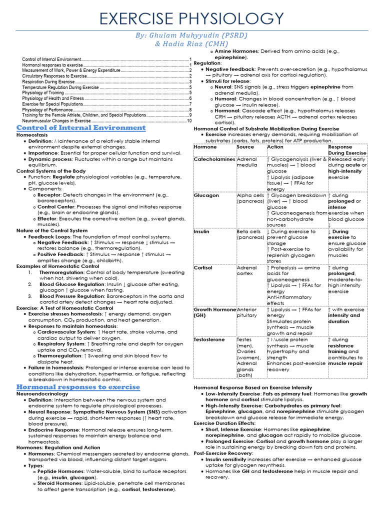 Exercise Physiology Overview PDF | PDF | Breathing | Respiratory System