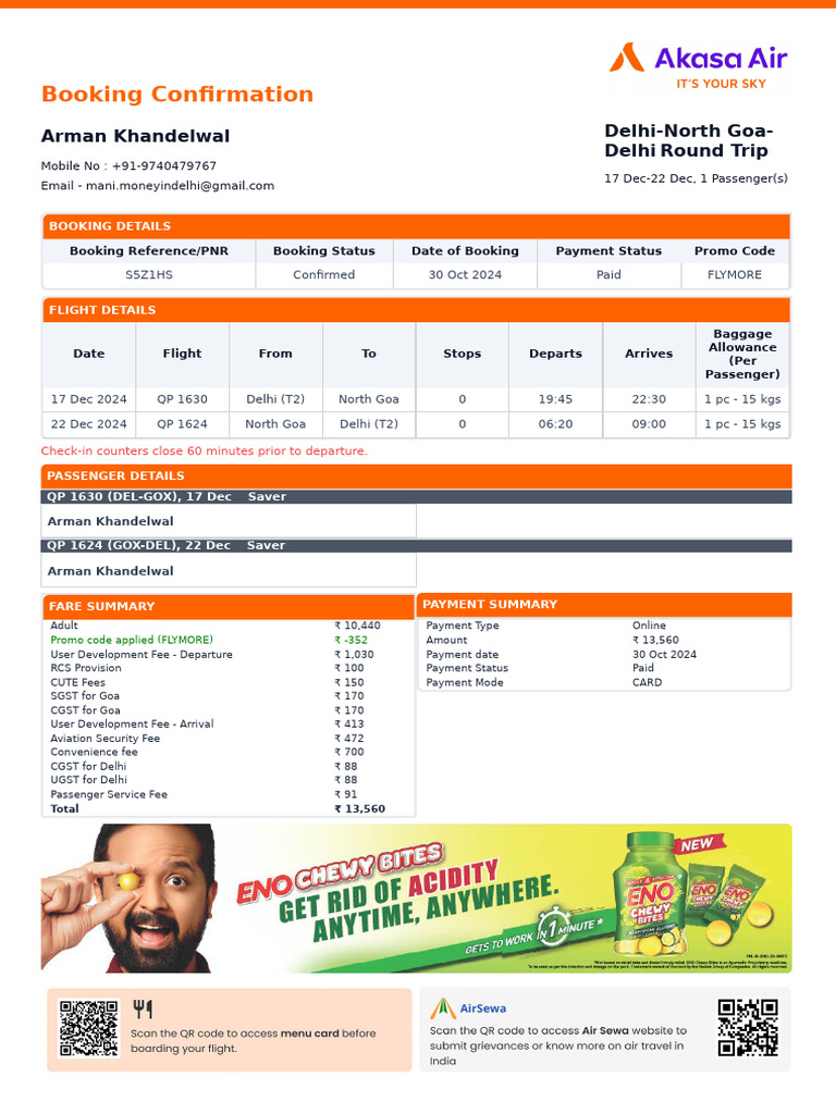 QP 1624 Flight Status Confirmation | PDF | Dangerous Goods