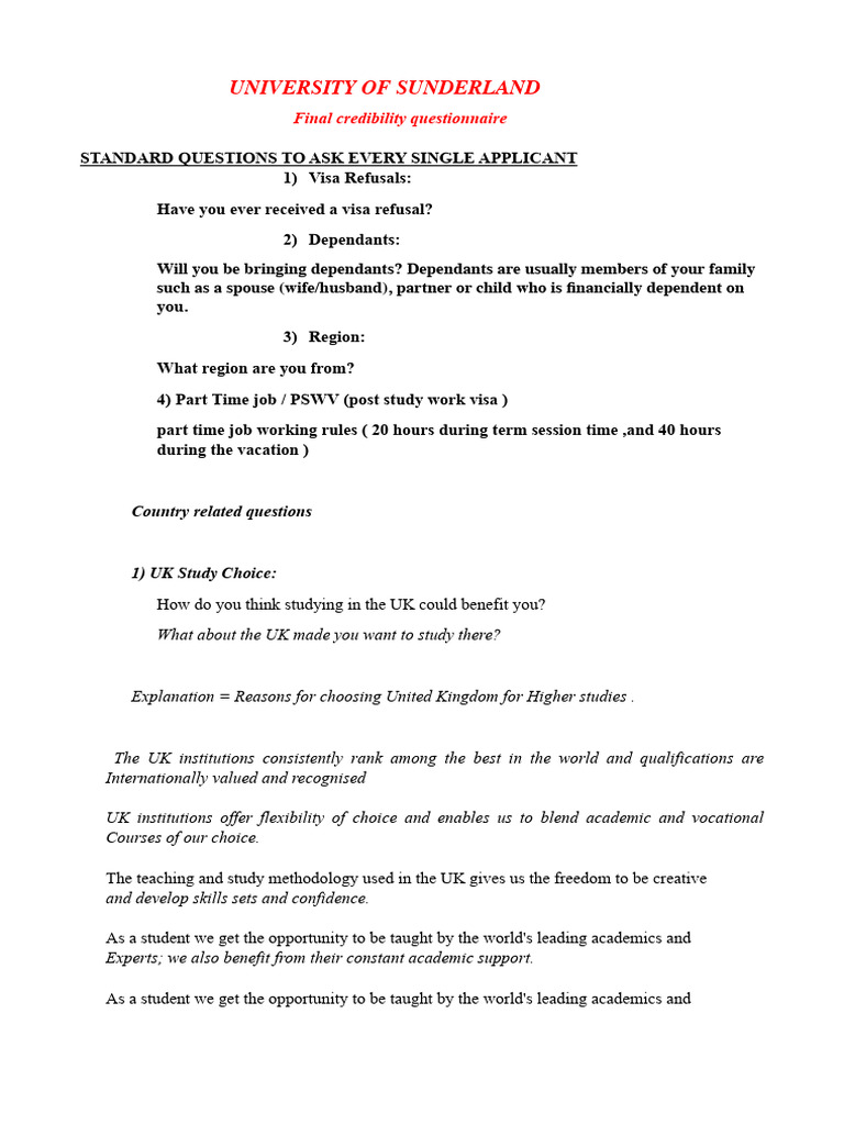 Sunderland Medical School Interview Guide | PDF | Cost Of Living ...