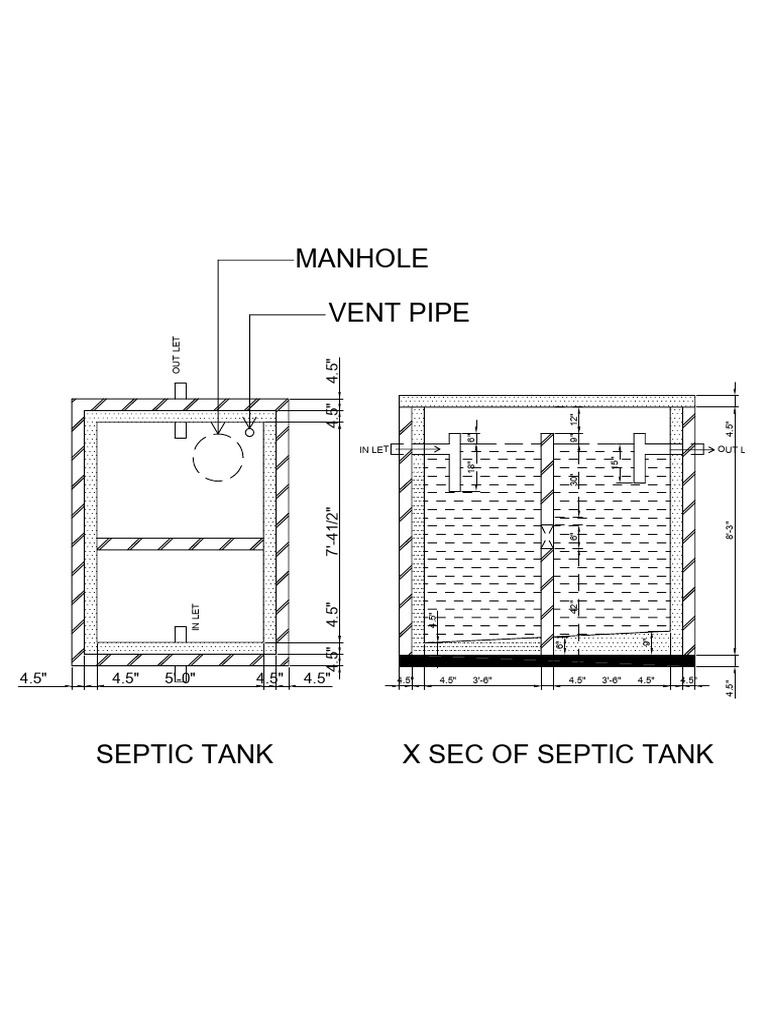 Septic Tank Dimensions and Specifications | PDF
