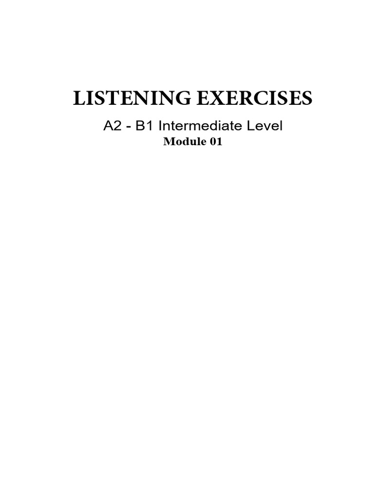 B1 Listening Exercises for Improvement | PDF | Amusement Park | Hamburgers