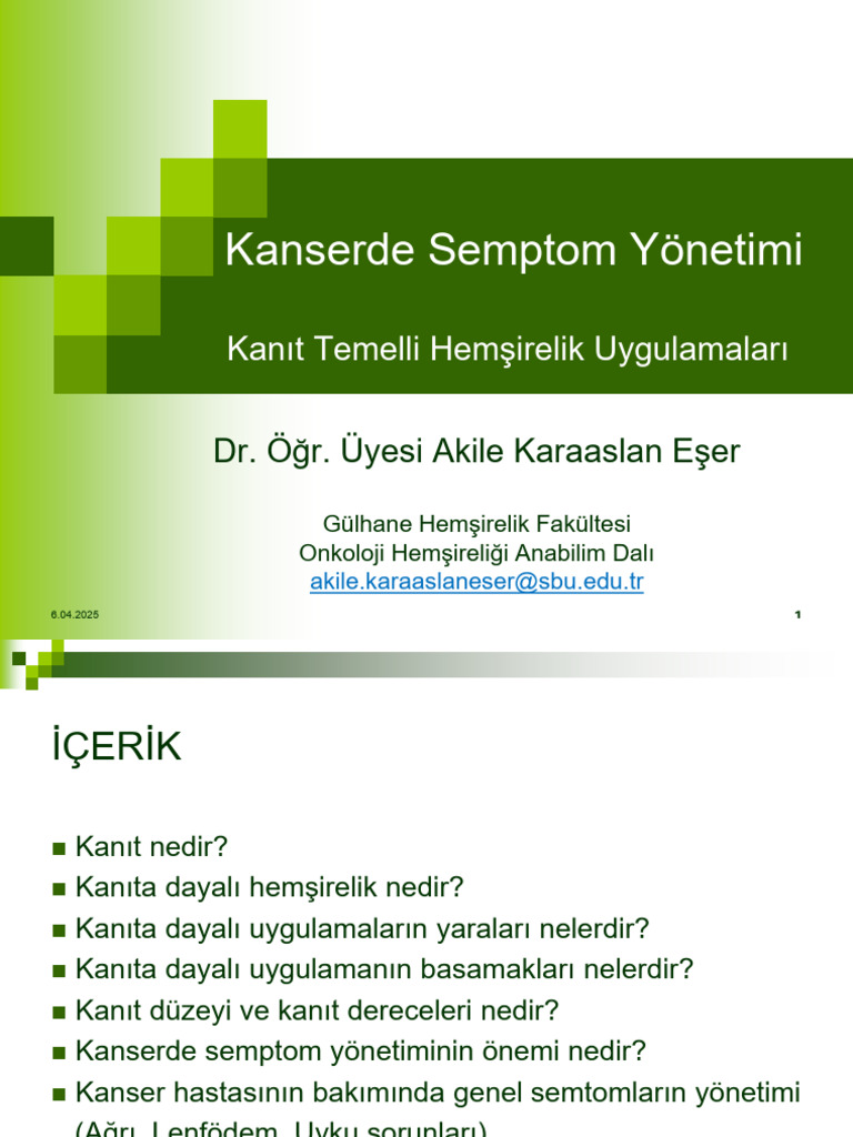 11-Kanıt Ve Semptom Yönetimi | PDF
