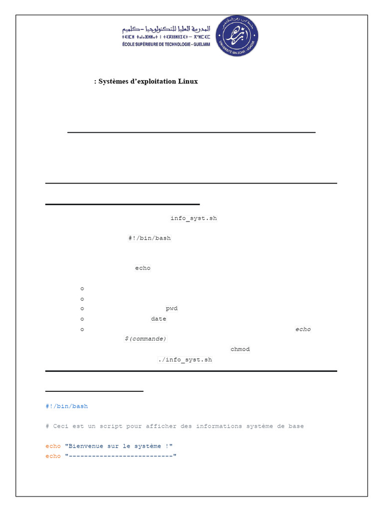 Introduction à la Programmation Shell Bash | PDF | Fichier informatique ...